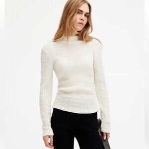 Allsaints Womens Connie Francesco Funnel Neck Long Sleeve Shirt Size XS NWT